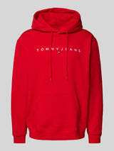 Tommy Jeans Men’s Red Linear Logo Hoodie