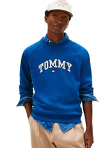 TOMMY HILFIGER Varsity Logo Fleece  Sweatshirt Men _ Bright Blue