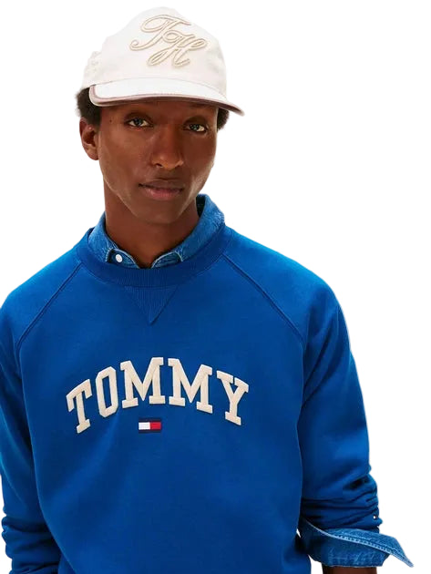 TOMMY HILFIGER Varsity Logo Fleece  Sweatshirt Men _ Bright Blue
