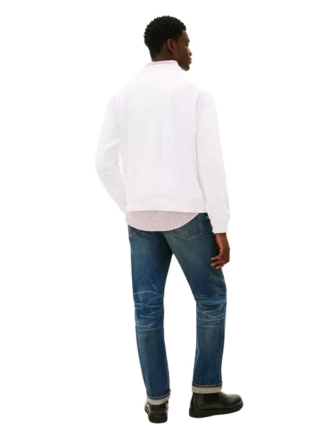 TOMMY HILFIGER Varsity  Logo Fleece  Sweatshirt Men _ White