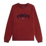 TOMMY HILFIGER Logo Fleece Sweatshirt Men _ Brick Red