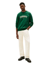 TOMMY HILFIGER Logo Fleece Sweatshirt Men _ Dark Green