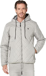 U.S POLO Jacket Silver QUILTED  Men's  (Ah-USA)