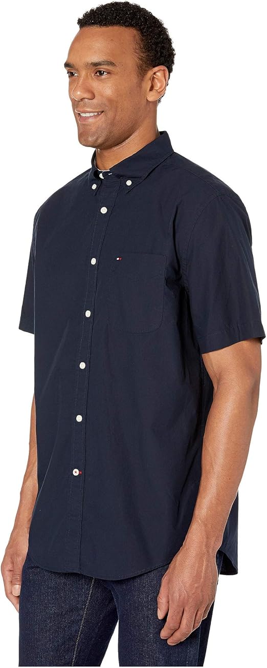 Tommy Hilfiger Men's Short Sleeve Casual Button-Down Shirt in Classic Fit