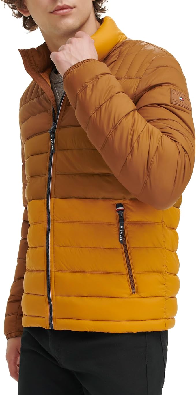 Tommy Hilfiger Men's Lightweight Packable Puffer Jacket (Ah-USA)
