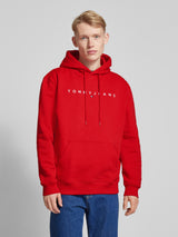 Tommy Jeans Men’s Red Linear Logo Hoodie
