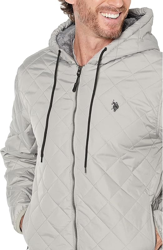 U.S POLO Jacket Silver QUILTED  Men's  (Ah-USA)