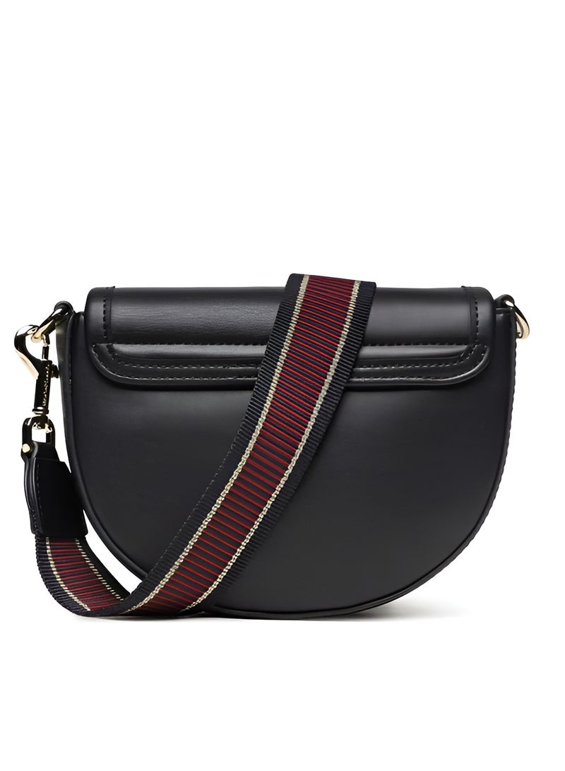 Tommy Hilfiger Women's Black Saddle Crossbody Bag