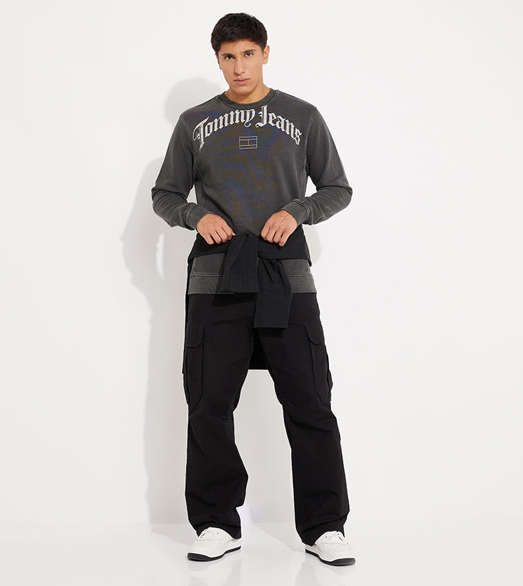 Tommy Jeans Sweatshirt Round Neck Men Grey (BH)