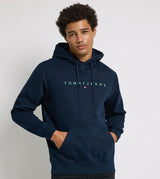 Tommy Jeans Men’s Navy Blue Hoodie with Neon Green Logo