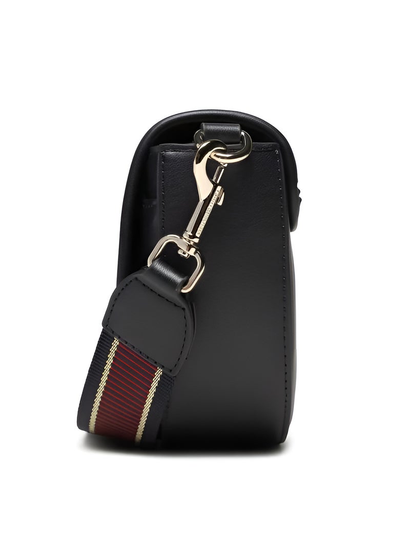 Tommy Hilfiger Women's Black Saddle Crossbody Bag