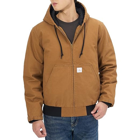 Carhartt Men’s Duck Canvas Hooded Jacket – Brown