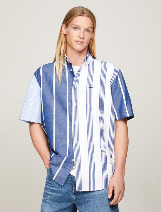 TOMMY HILFIGER Contrast Stripe Regular Short Sleeve Shirt