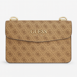 GUESS Women’s Monogram Crossbody Bag – Beige