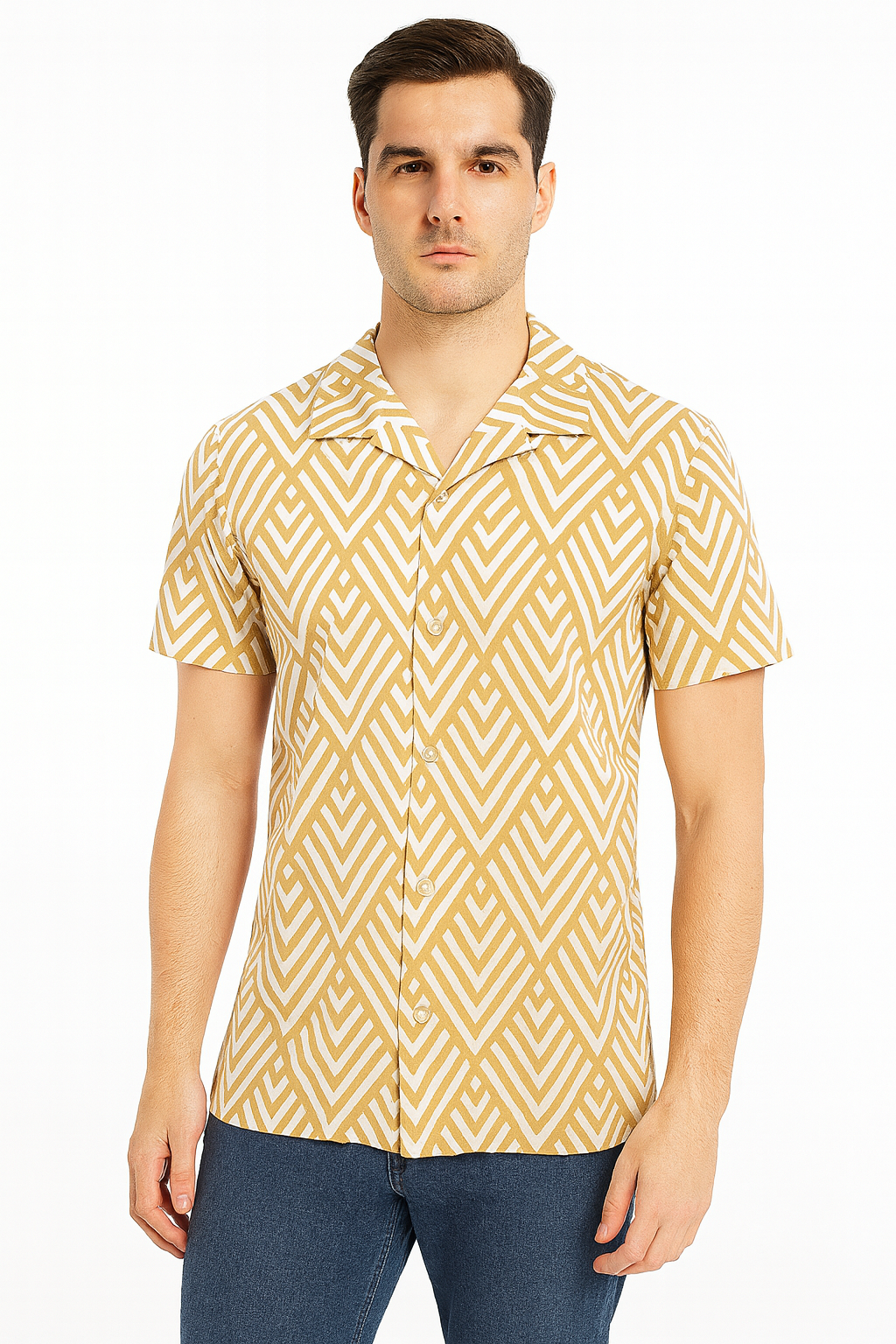 Selected Homme | Geo Chevron Camp Collar Shirt