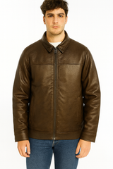 Tommy Hilfiger Men's Brown Leather Jacket