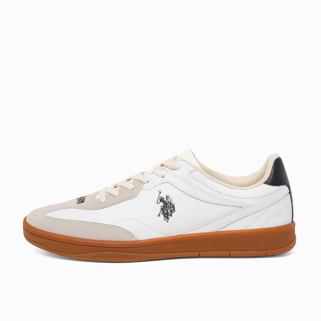U.S. Polo Assn. White & Suede Sneakers – Classic Sporty Style