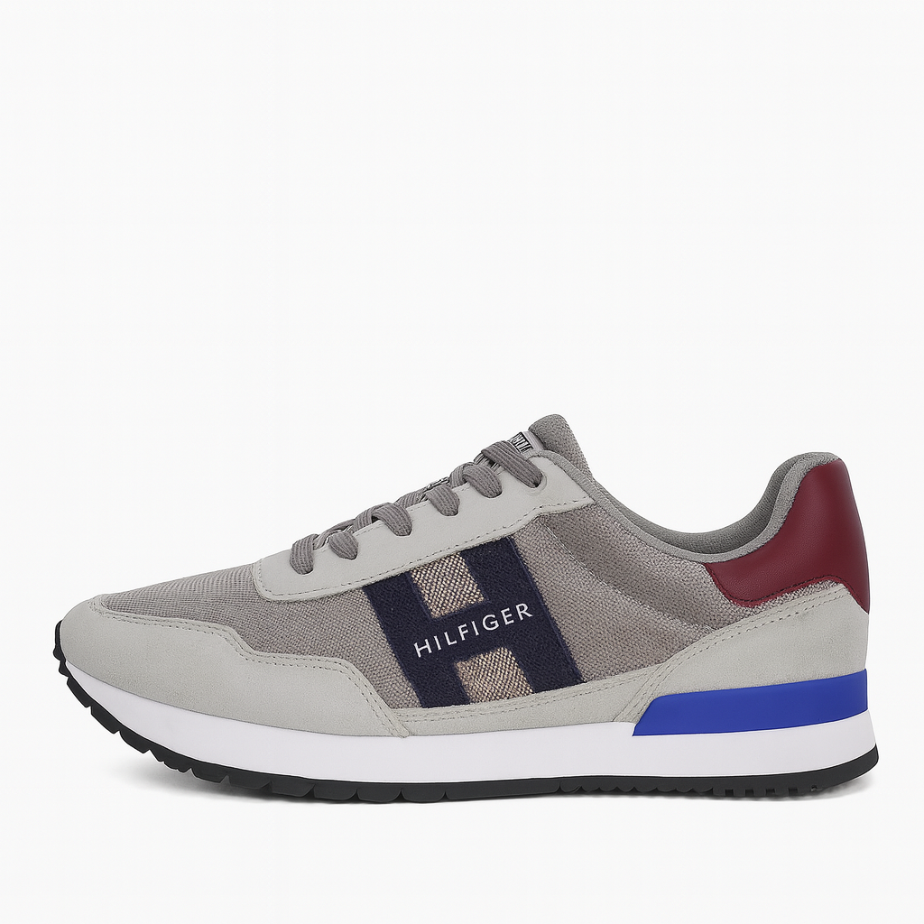 Tommy Hilfiger Retro Runner Sneakers – Grey & Navy Heritage Style