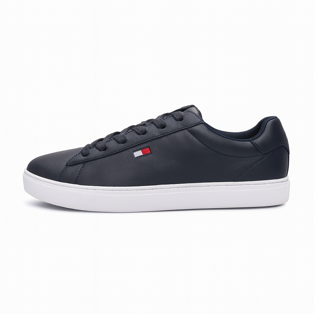 Tommy Hilfiger Men’s Classic Leather Sneakers – Navy