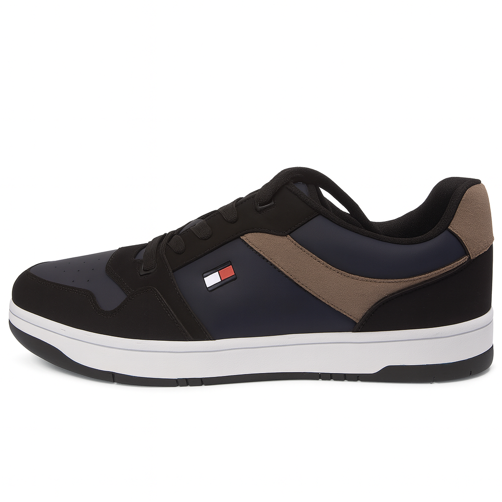 Tommy Hilfiger Men's Casual Sneakers – Black, Navy & Brown
