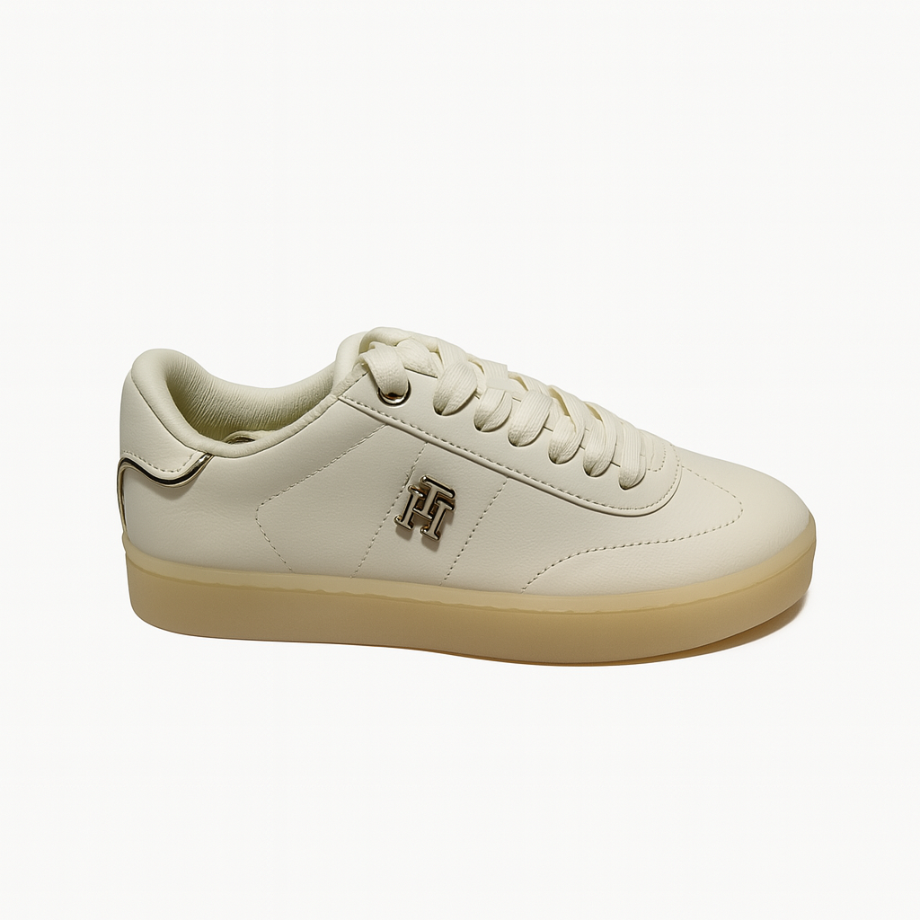 Tommy Hilfiger Women’s Cream Suede Platform Sneaker