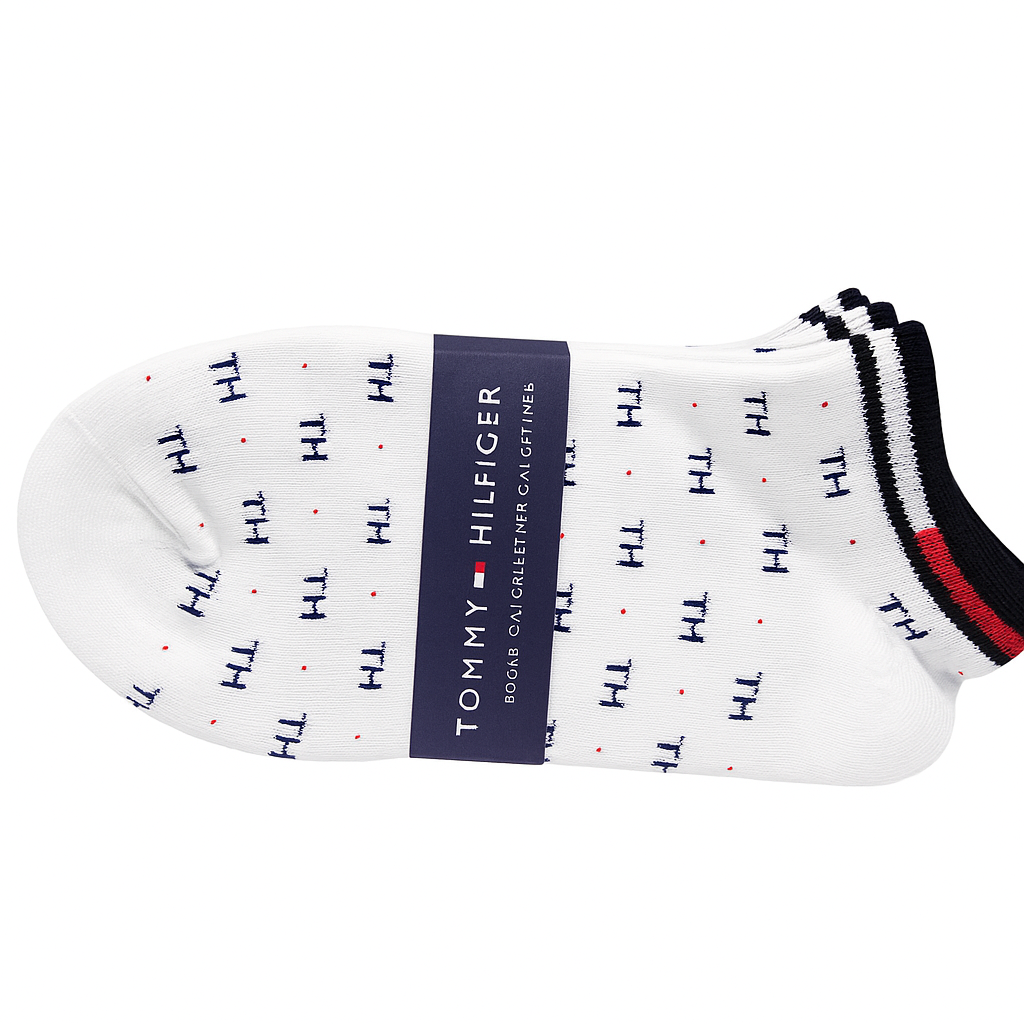 Tommy Hilfiger Heritage Low-Cut Monogram Sock – Bright White