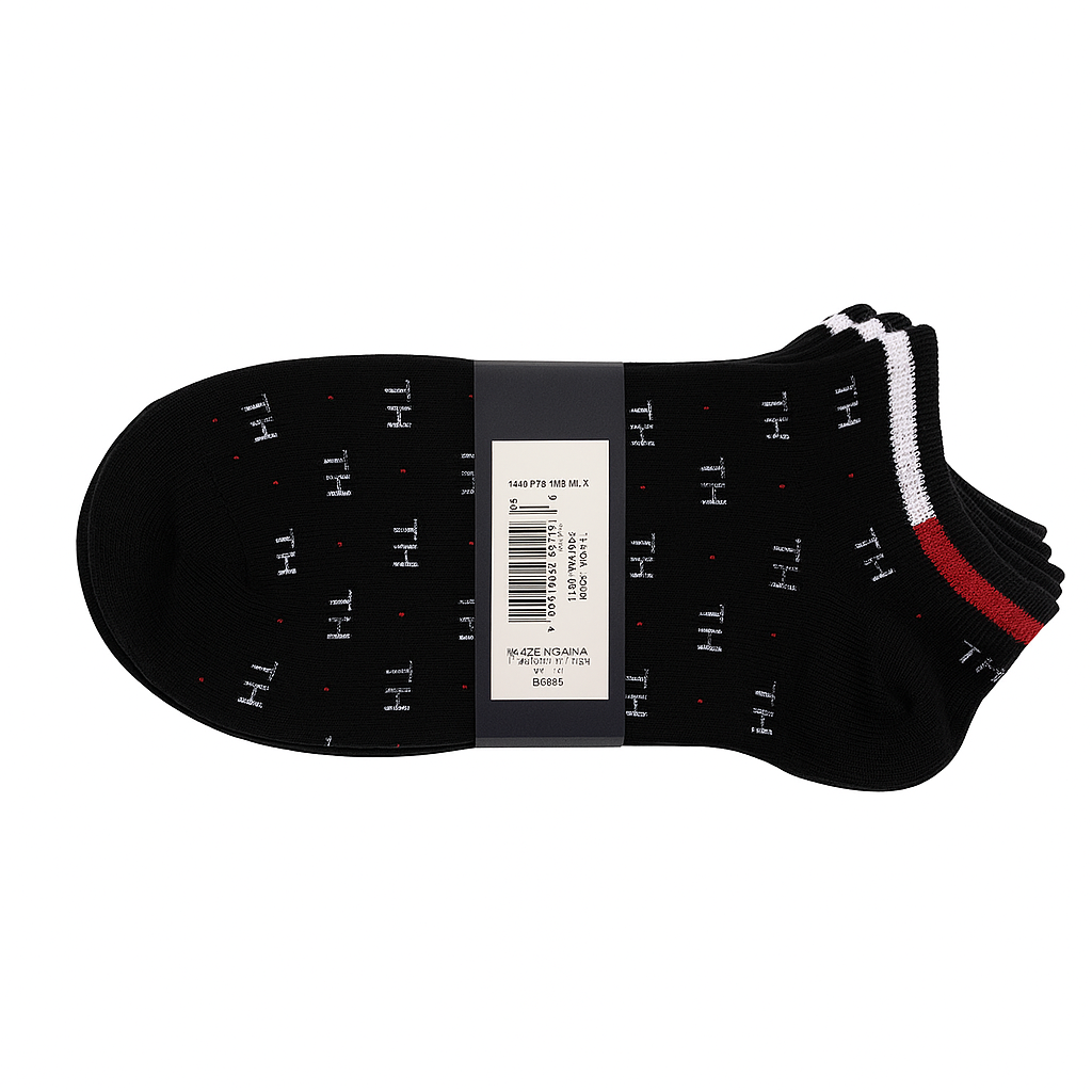 Tommy Hilfiger Heritage Low-Cut Monogram Sock – Jet Black