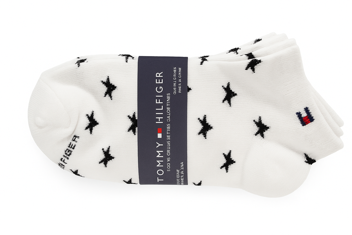 Tommy Hilfiger Men's White Star Pattern Ankle Socks