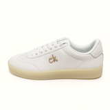 Calvin Klein Women’s White Pebbled Leather Platform Sneaker