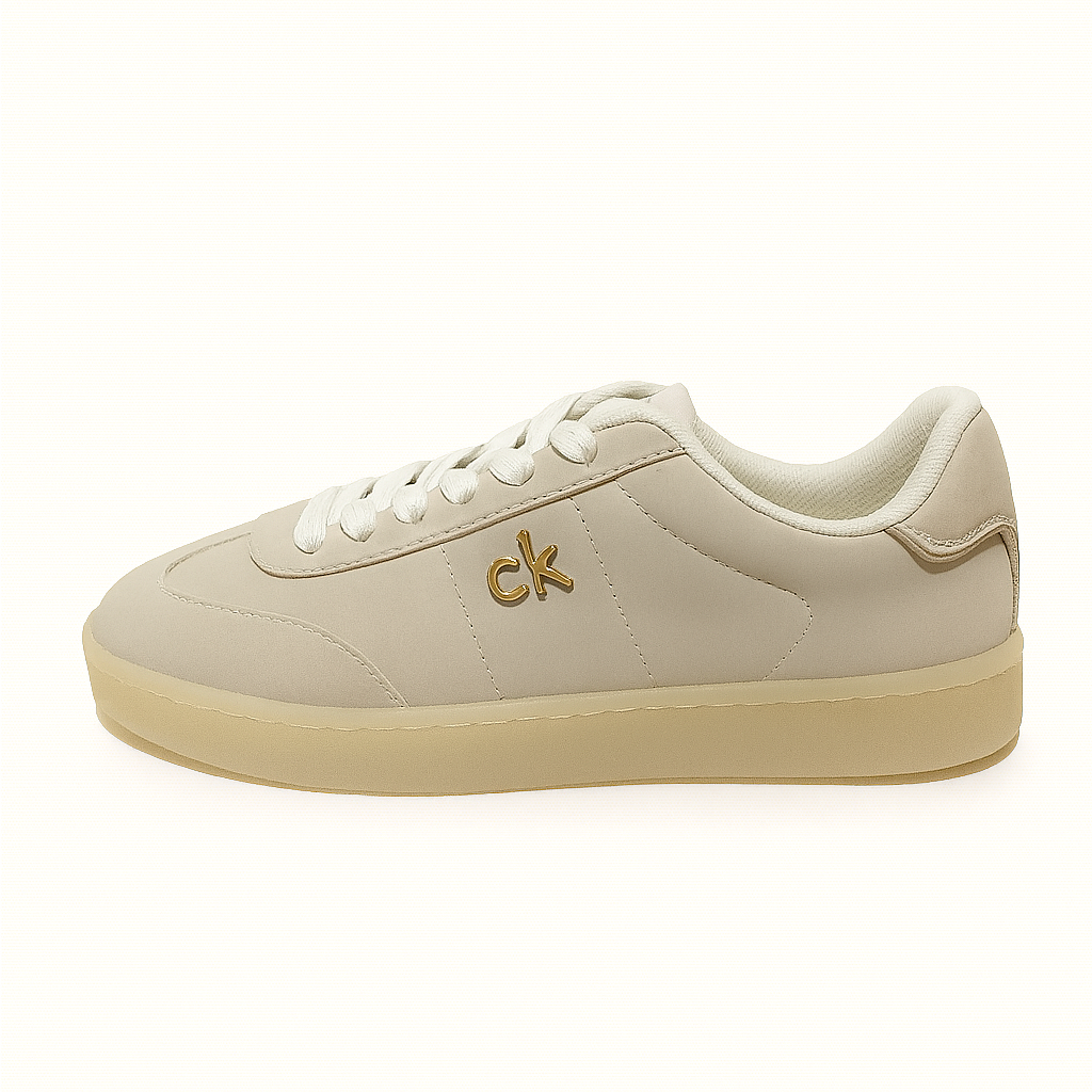 Calvin Klein Women’s Chalk White Pebbled Platform Sneaker