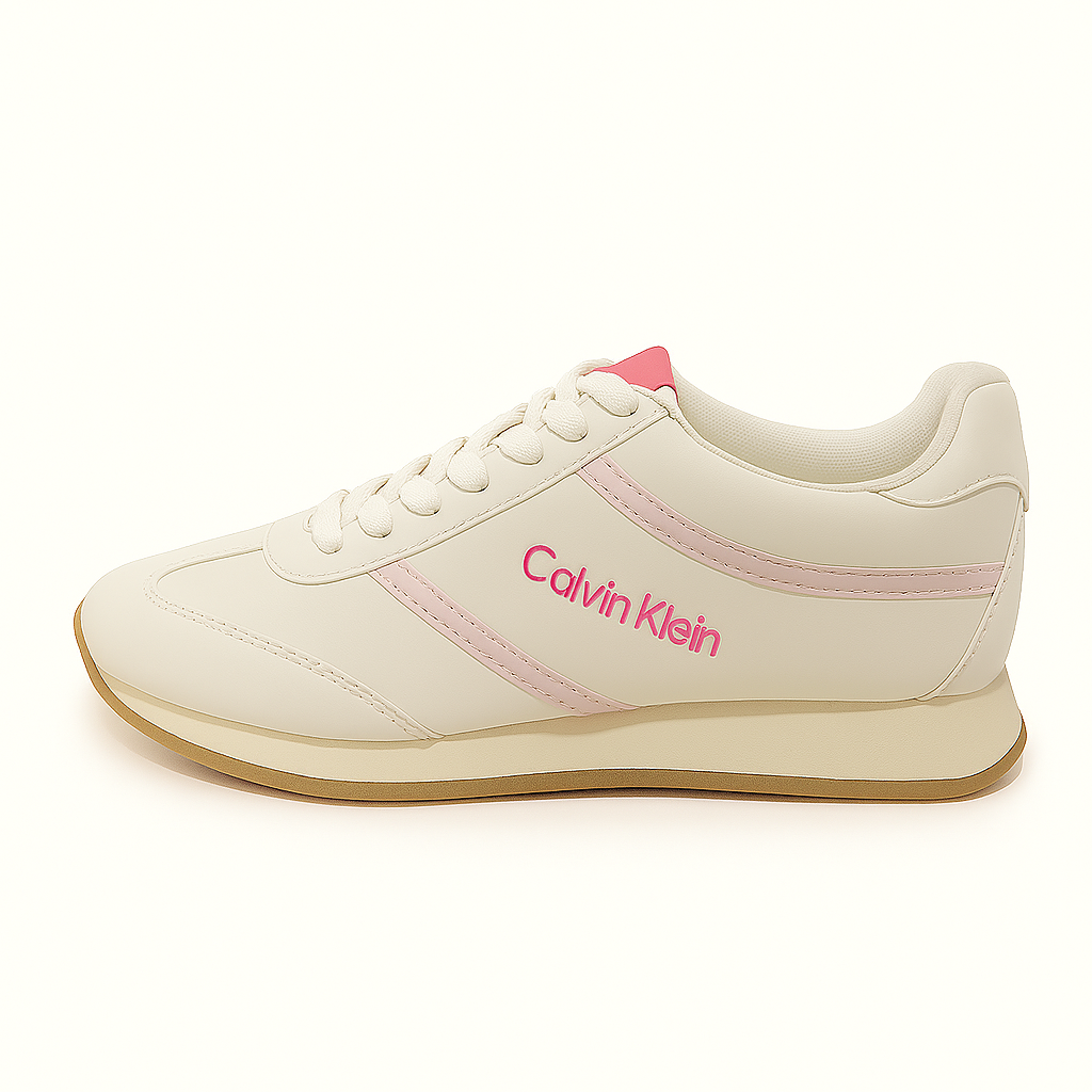 Calvin Klein Women’s Cream & Pink Vintage Runner Sneaker