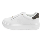 Calvin Klein Women’s White Platform Sneakers with Embossed Logo