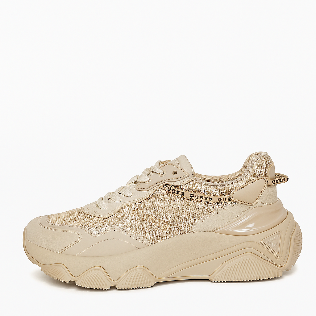 GUESS Women's Beige Chunky Platform Sneakers