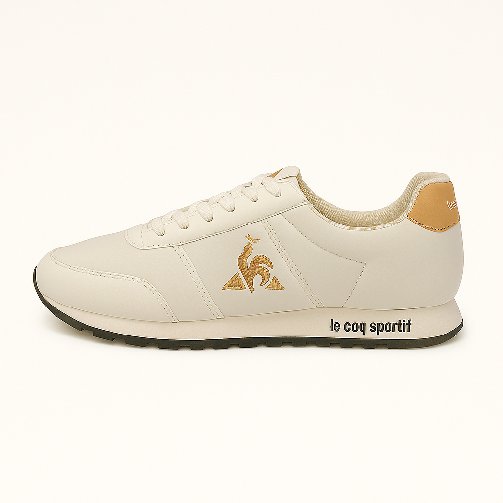 Le Coq Sportif Omega Retro Runner – White & Tan