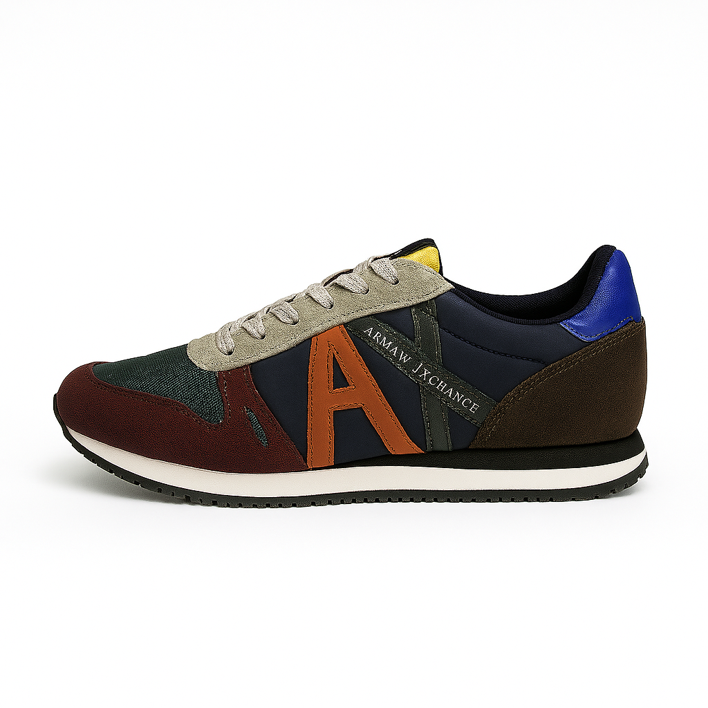 Armani Exchange Men’s Multicolor Logo-Print Runner Sneaker