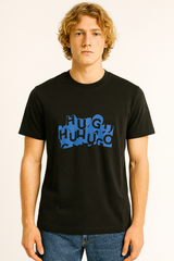 Hugo Boss Men’s Blue‑Repeat Graphic Logo Tee