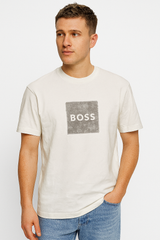 HUGO BOSS Men’s Contrast Box-Print Tee