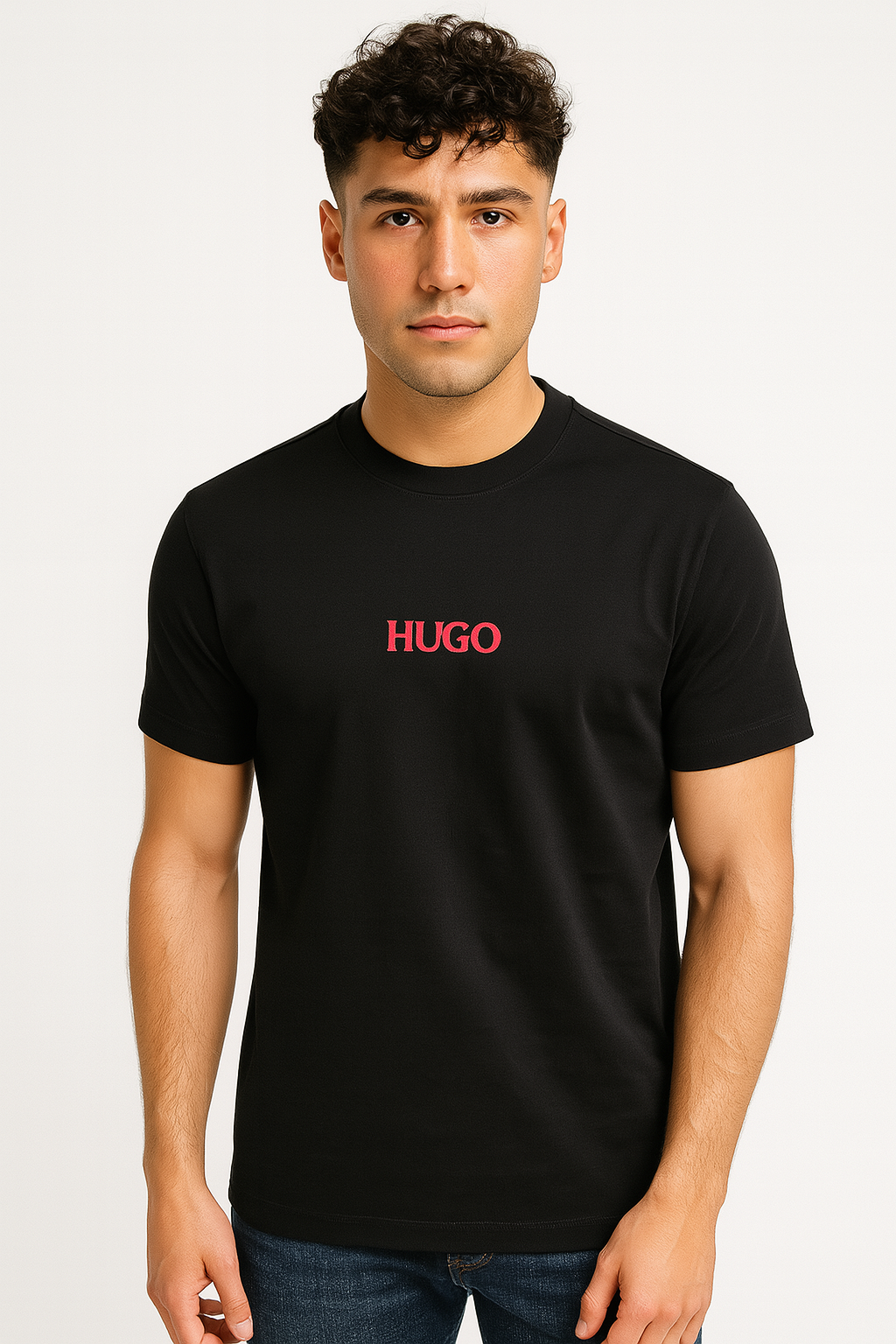 HUGO BOSS Men's Black Logo T-Shirt – Premium Cotton