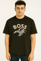 HUGO BOSS Men's Black Regular Fit Graphic T-Shirt – Scorpion Print