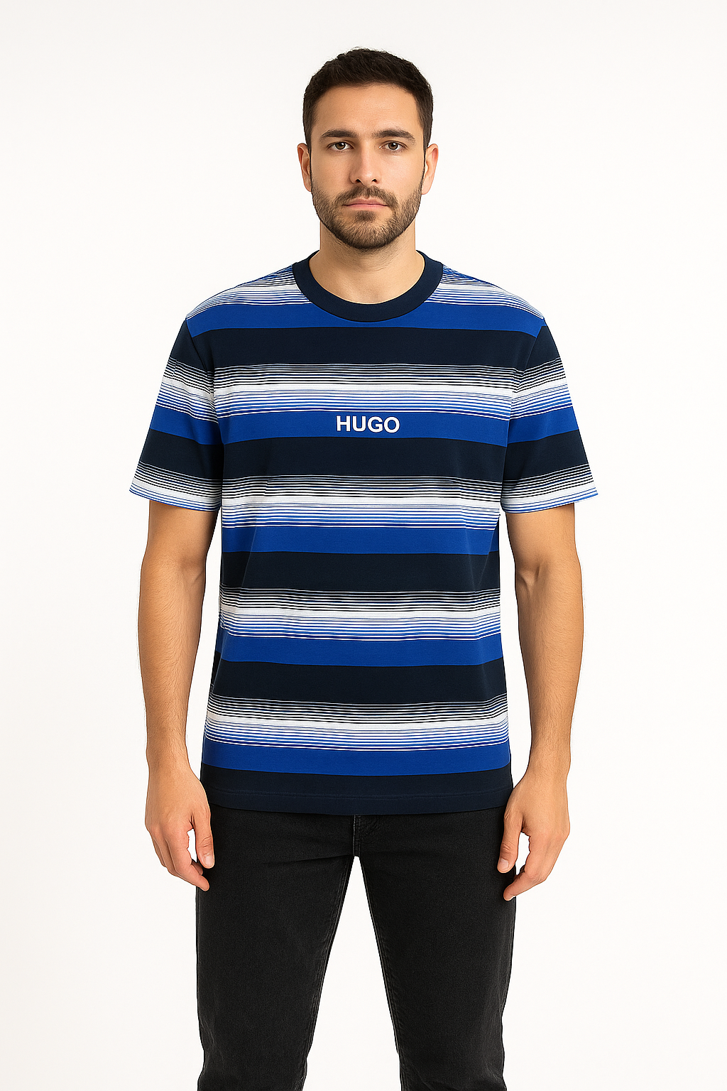 Hugo Boss Regular Fit Striped Logo Tee