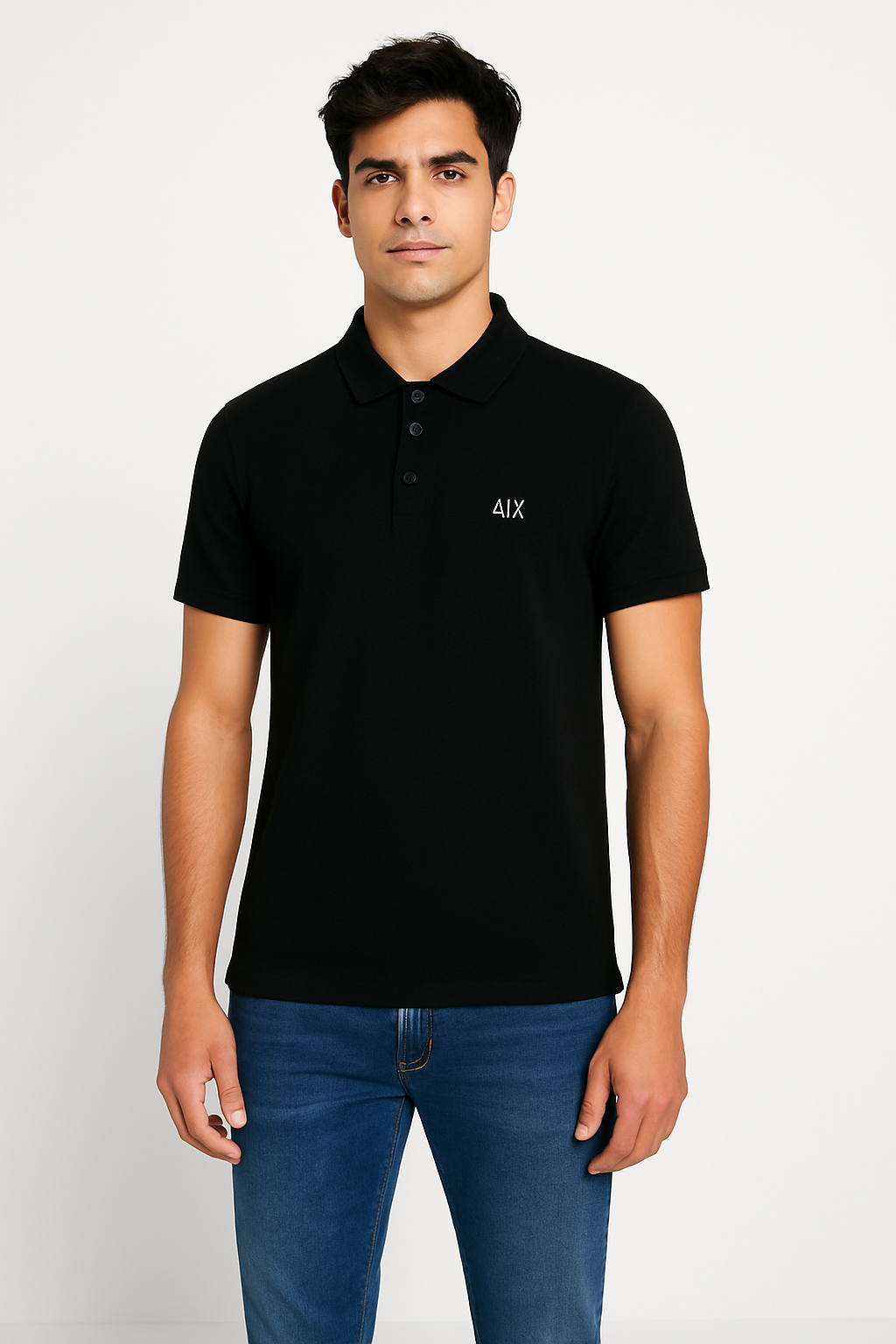 Armani Exchange Men’s Black Logo Polo