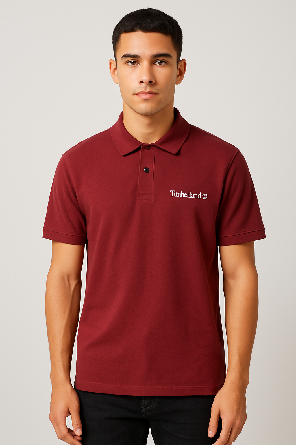 Timberland Men’s Burgundy Logo Piqué Polo