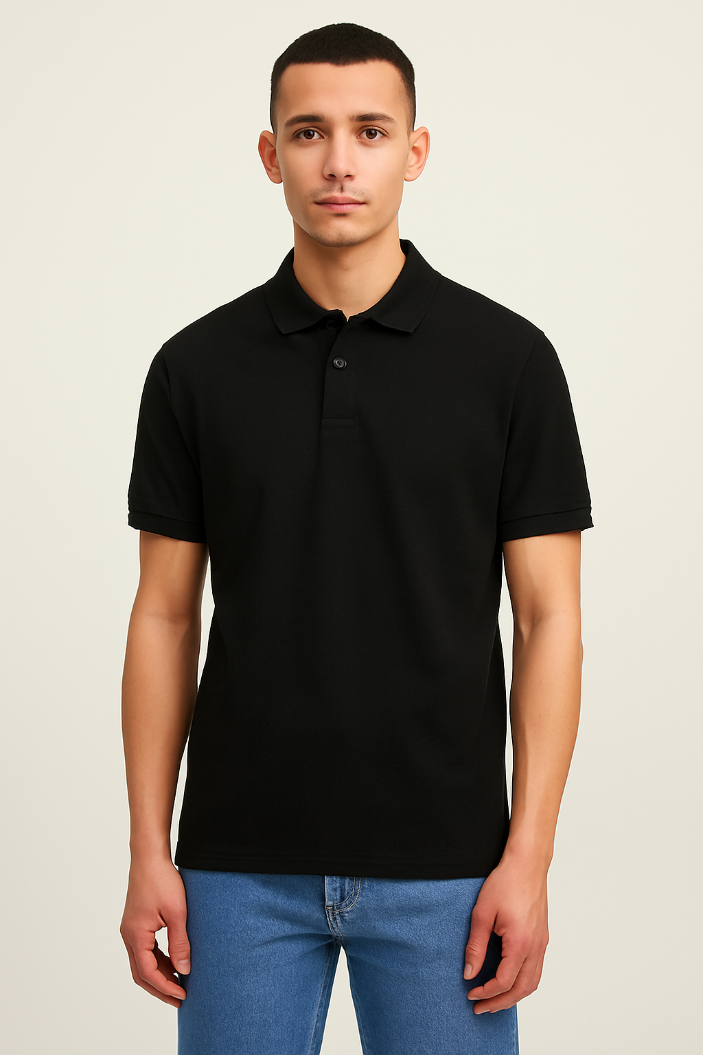 Jack & Jones Men’s Classic Black Piqué Polo