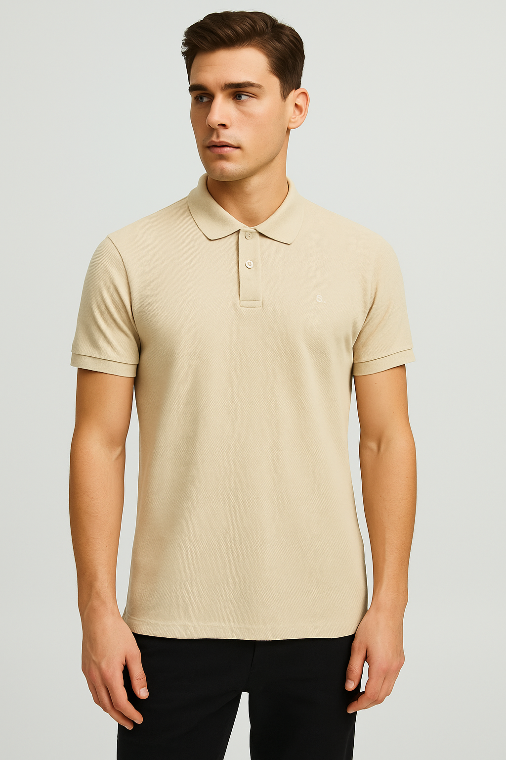 Jack & Jones Men’s Sand Textured Piqué Polo