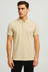 Jack & Jones Men’s Sand Textured Piqué Polo