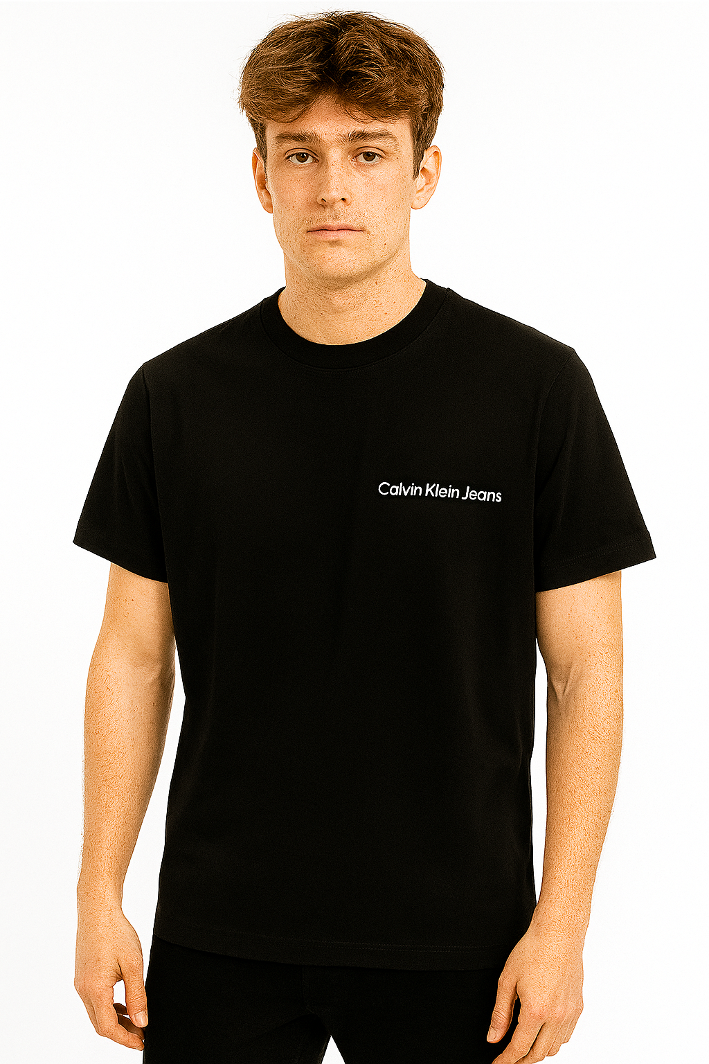 Calvin Klein Jeans Men’s Black Crew-Neck Logo T-Shirt