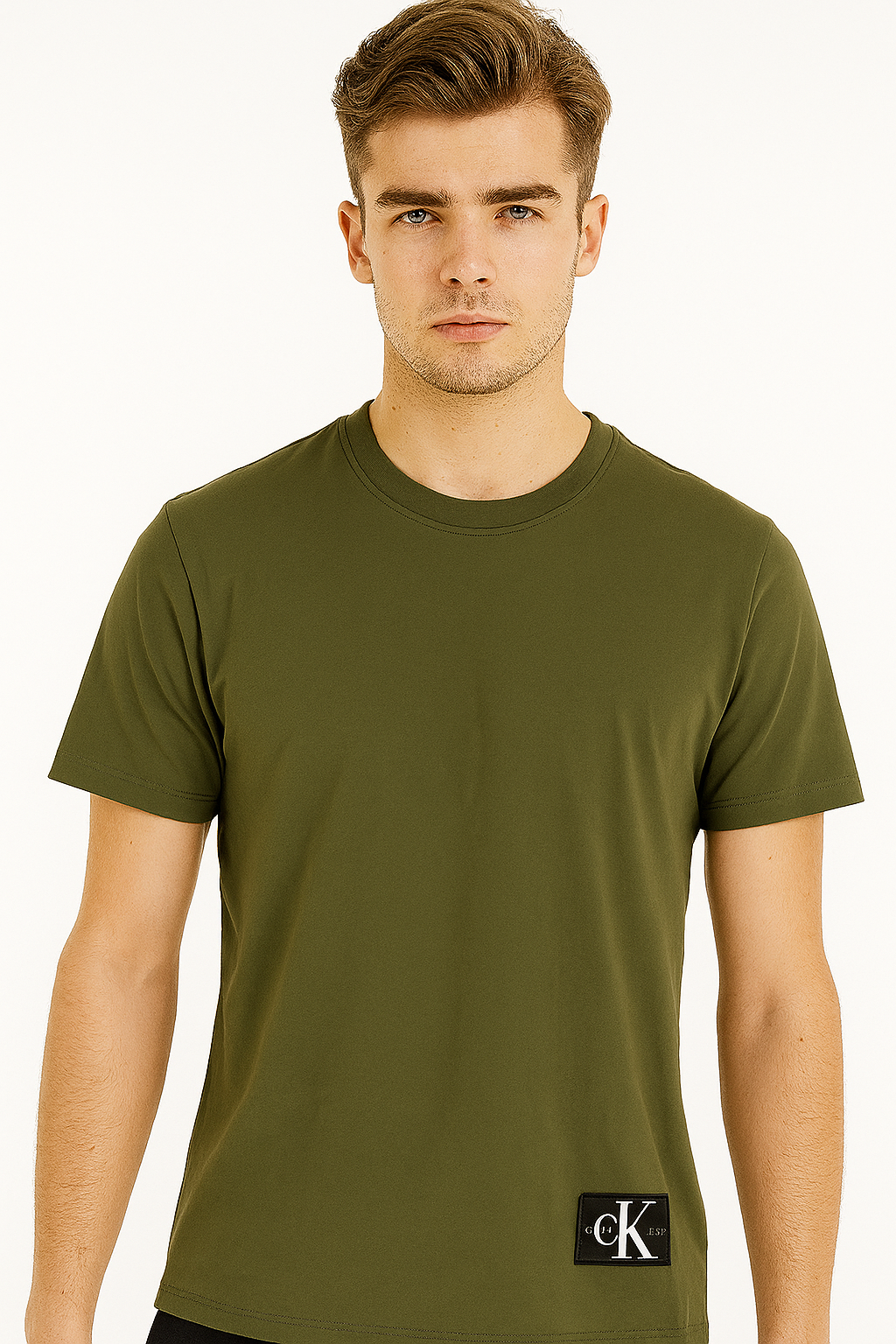 Calvin Klein Olive Green Logo Patch T-Shirt