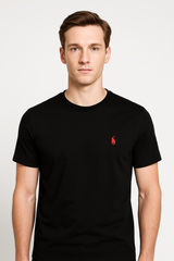 Polo Ralph Lauren Classic Black Crewneck Tee - Red Pony Logo