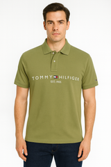 Tommy Hilfiger Olive Green Polo Shirt – EST. 1985 Edition