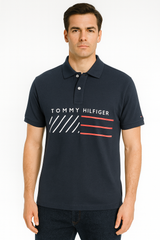 Tommy Hilfiger Navy Graphic Polo Shirt